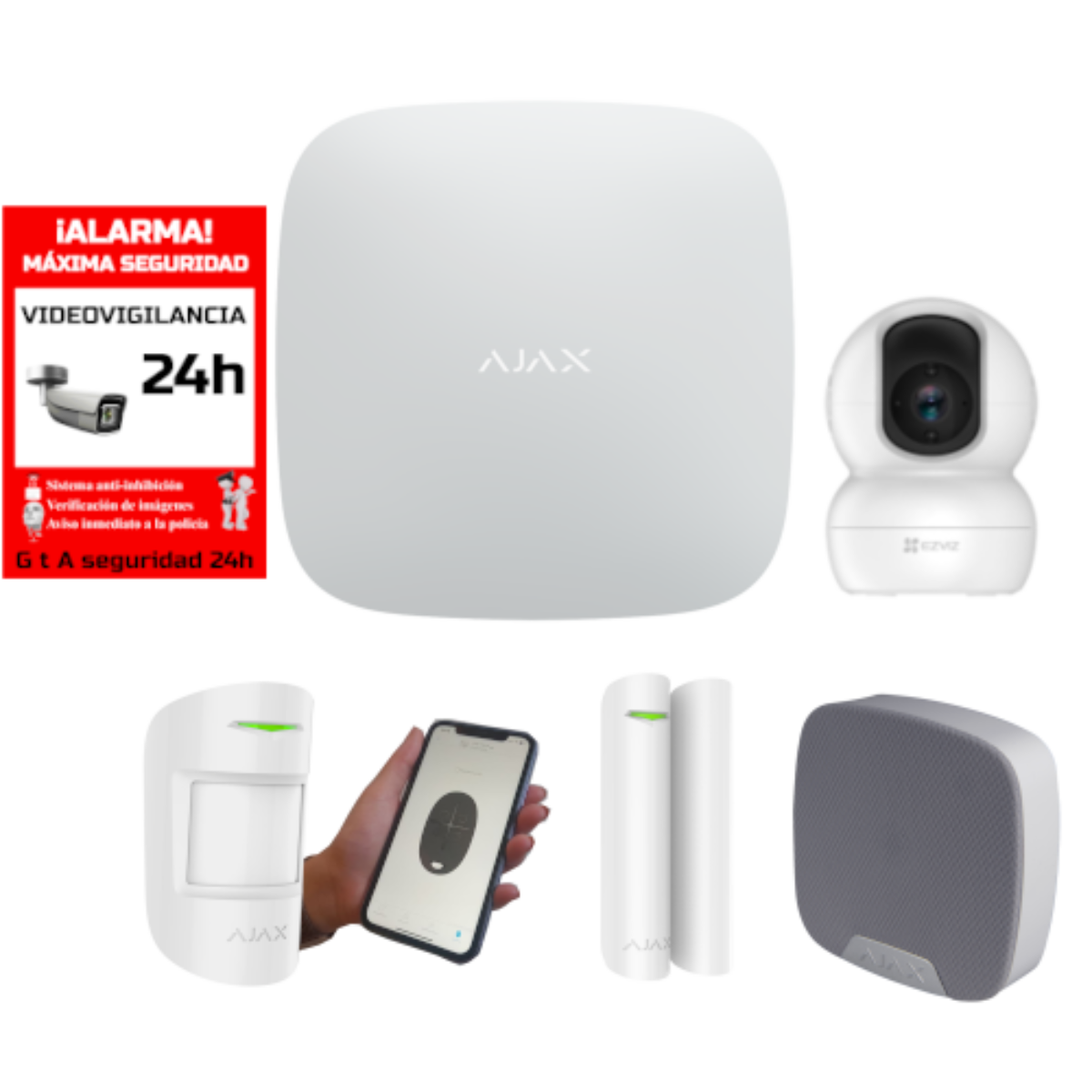 Kit alarma Ajax con cámara Ezviz – Gestiona tu alarma