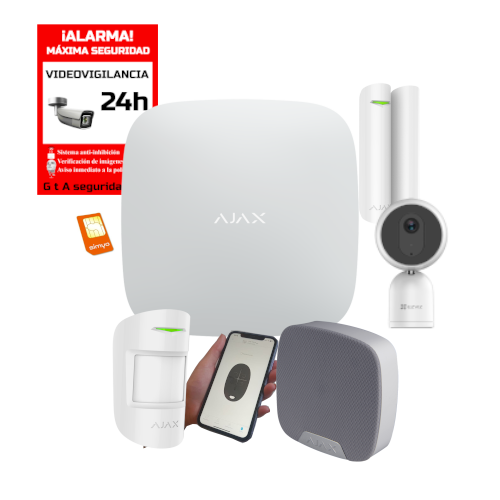 Ajax Alarm - Kit de inicio de alarma Ajax HUB 2 Plus Cámara IP de 4  megapíxeles