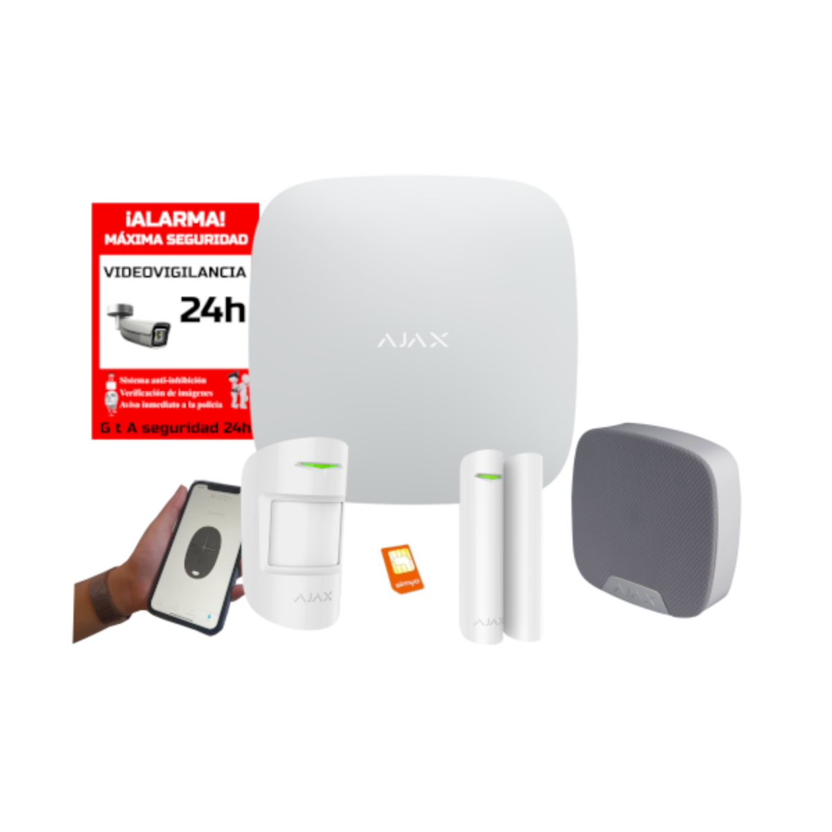 AJAX StarterKit Cam Negro – Kit de alarma inalámbrico - Securigo