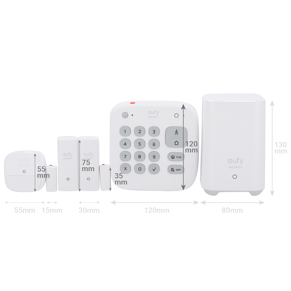 Medidas Kit alarma Eufy