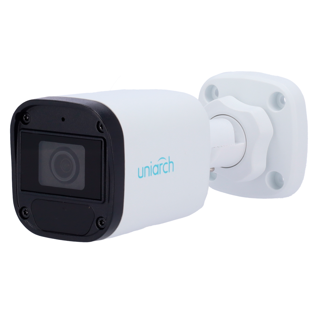 Cámara de vigilancia Uniarch UV-IPC-B124-APF28K - Cámara Bullet IP 4MP con lente 2.8 mm, visión nocturna de 30m y resistencia IP67.
