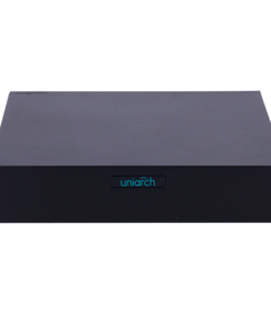 Frontal Grabador Uniarch UV-NVR-104S3-P4-ECO - Grabador NVR de 4 canales con PoE, resolución 6MP, soporte para HDD de 6TB y funciones avanzadas.