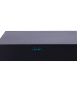 Frontal Grabador Uniarch UV-NVR-106S3 - Grabador NVR de 6 canales, resolución 6MP, compresión Ultra265 y soporte para HDD de 6TB.