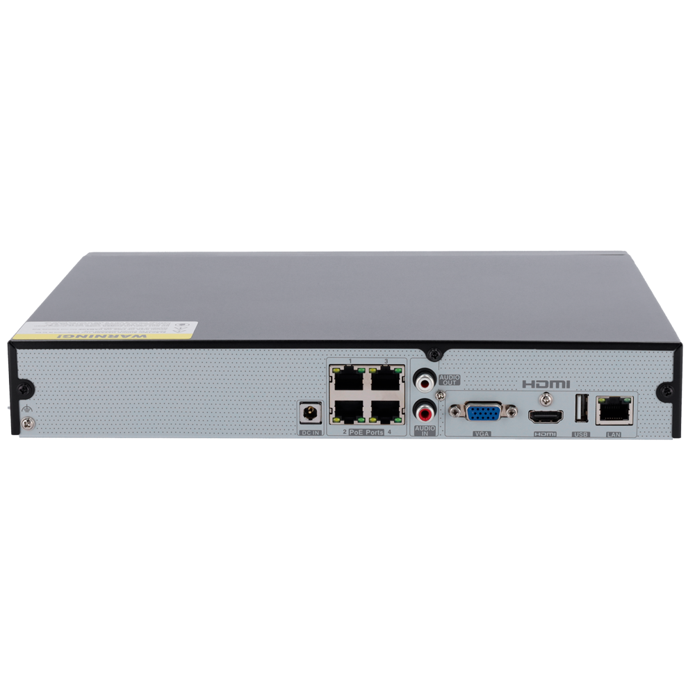 Grabador NVR Safire Smart SF-NVR6104-4P-B2 vista posterior