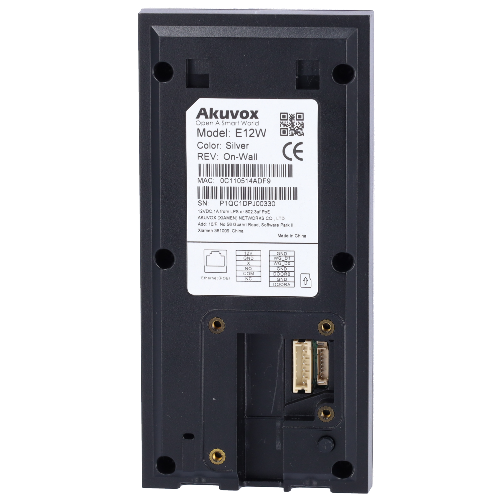 Kit videoportero Akuvox AK-KIT-E12PS51-POE parte posterior placa