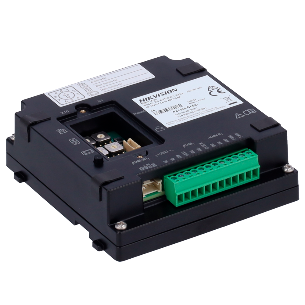 Kit videoportero Hikvision DS-KIS704EYAluminum vista posterior placa