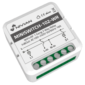 Relé inteligente Nivian NVS-MINISWITCH-102-WR