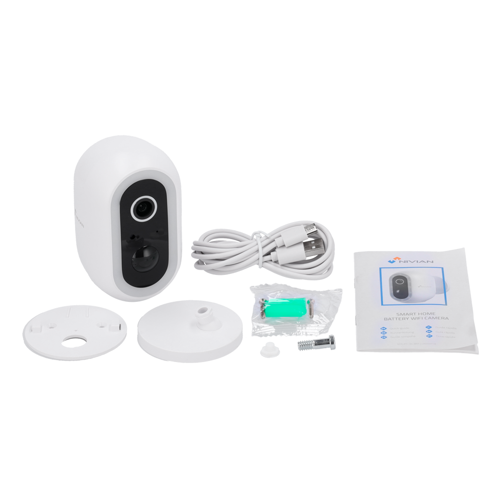 Cámara de vigilancia Nivian con batería NVS-IPC-04-BAT elementos